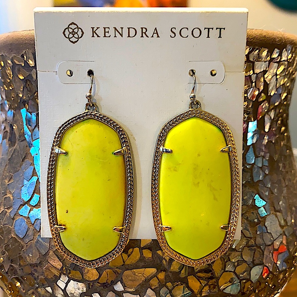 Kendra Scott Neon Yellow Danielle Earrings